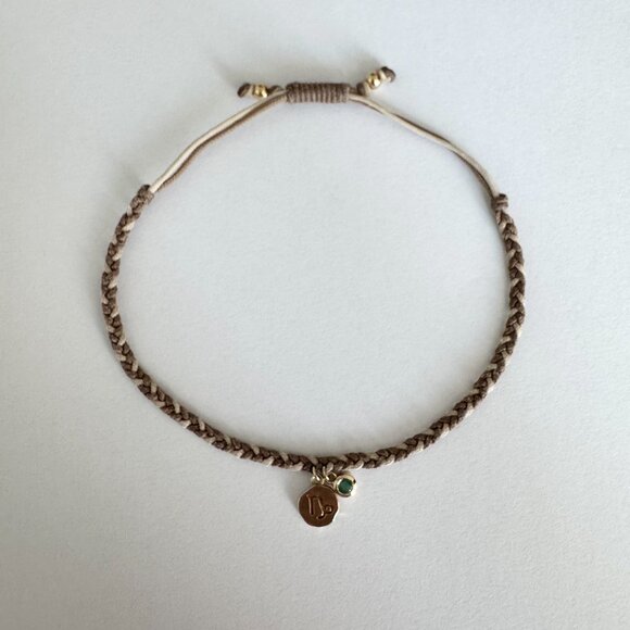 bluboho Capricorn Zodiac Cord Bracelet — Emerald + 10k Gold Charm - Picture 7 of 7